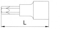 Головка торцевая с вставкой torx с отверстием 1/2 T27 L=55 мм H4TT027