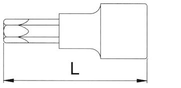 Головка торцевая с вставкой torx с отверстием 1/2 T27 L=55 мм H4TT027