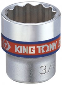 Головка торцевая стандартная двенадцатигранная 3/8', 1/4', дюймовая KING TONY 333008S