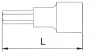 Головка торцевая с шестигранной вставкой 1/2 1/2 L=55 мм H4H116