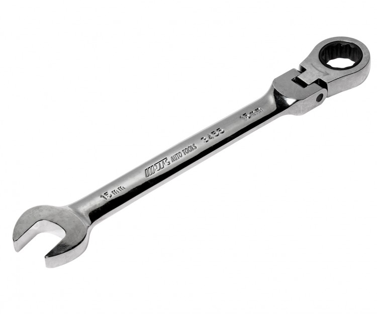 Ключ комбинированный 15х15мм трещоточный шарнирный JTC-3455