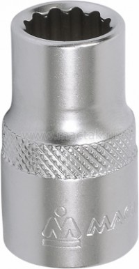 Головка торцевая стандартная двенадцатигранная 1/2', 16 мм МАСТАК 000-42016