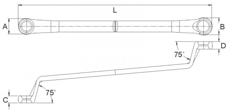 Ключ накидной 14х15 мм AWT-EBS1415
