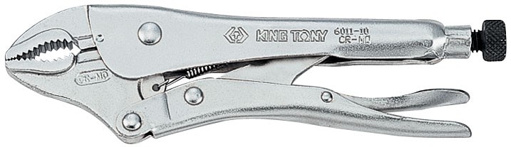 Зажим с фиксатором 250 мм, с закругленными губками KING TONY 6011-10R
