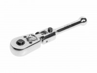 Ключ трещотка 1/4" 45 зубьев 124мм шарнирныйс фиксацией укороченный металлическая рукоятка JTC-3012