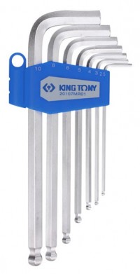 Набор Г-образных шестигранников 2,5-10 мм, с шаровым окончанием, 7 предметов KING TONY 20107MR01