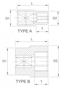 Головка торцевая 6гр. 3/8 9 мм N3009