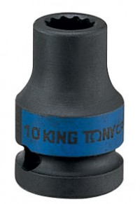 Головка торцевая ударная двенадцатигранная 1/2', 10 мм KING TONY 453010M